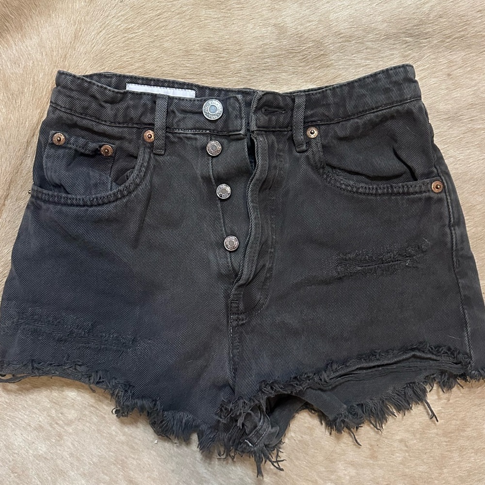 Zara Chocolate, brown, distressed denim shorts 2